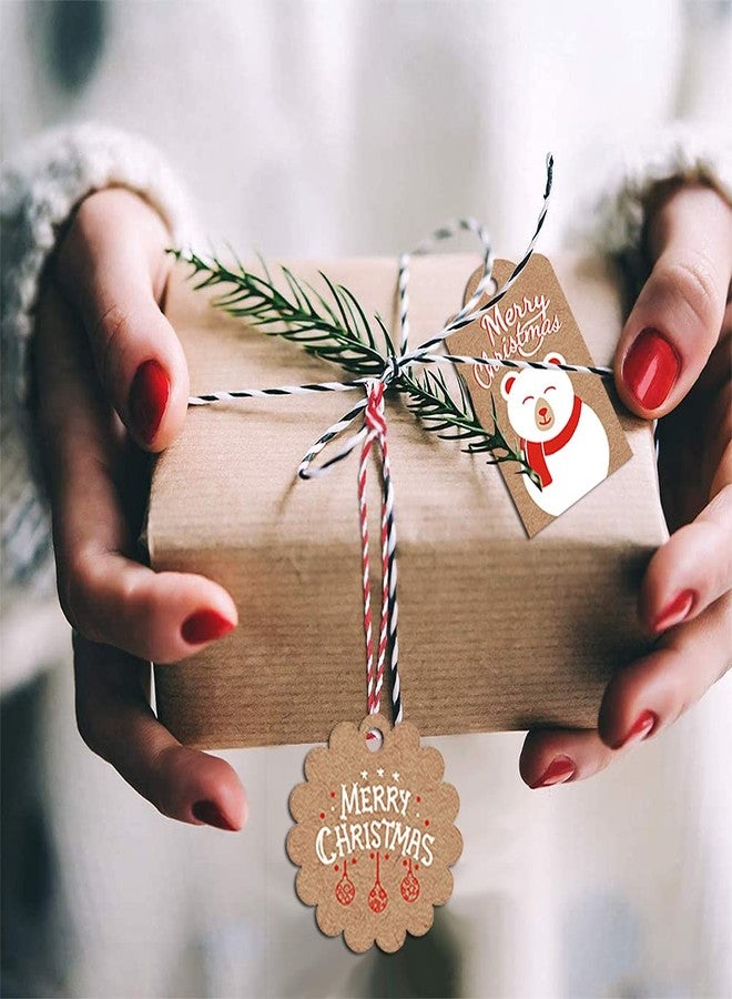TrlaFy 120PCS Brown Kraft Paper Gift Tags - DIY Christmas Hanging Name Tags with Twine String - Wedding & Crafts - Image 4